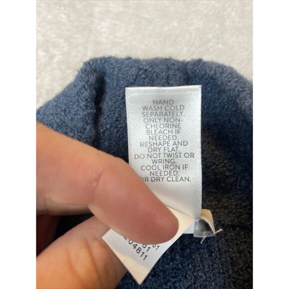 J. Jill Purejill Sweater Women's M/L Teal Mock Neck Side Tie Wool Blend Tunic - Picture 3 of 8